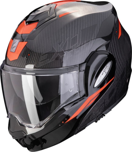 Casca Moto Flip-Up Tech Evo Carbon Rover Black/Red 24