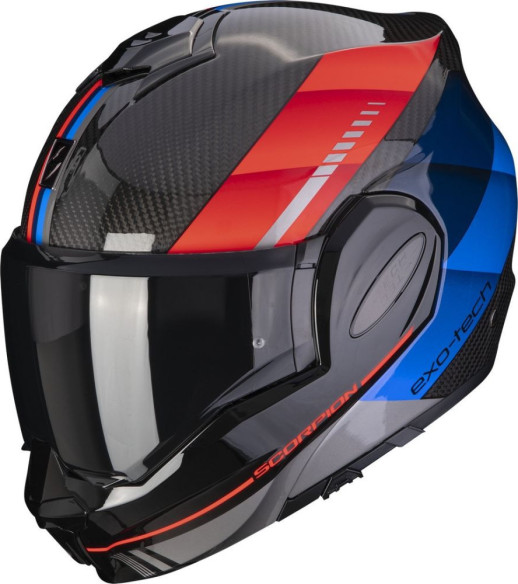 Casca Moto Flip-Up Exo Tech Evo Carbon Genus Black/Blue/Red 24
