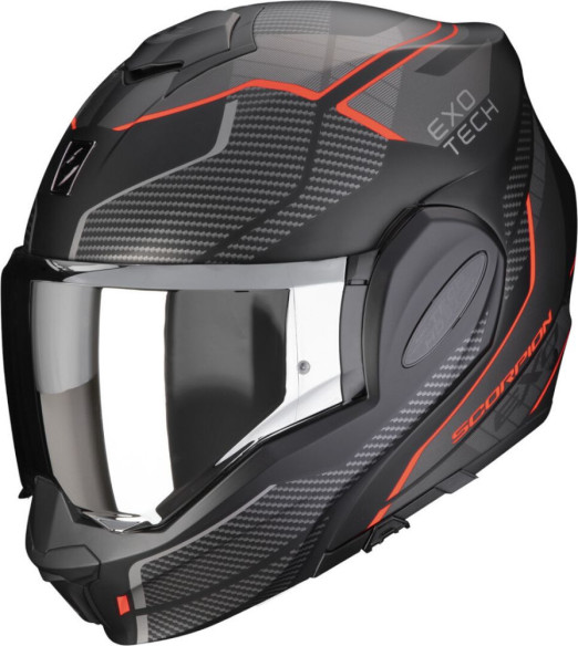 Casca Moto Flip-Up Exo Tech Evo Animo Black Matt/Red 24