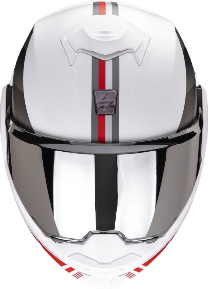 Casca Moto Flip-Up Exo Tech Evo Genre Wite Matt/Silver/Red Fluo 24