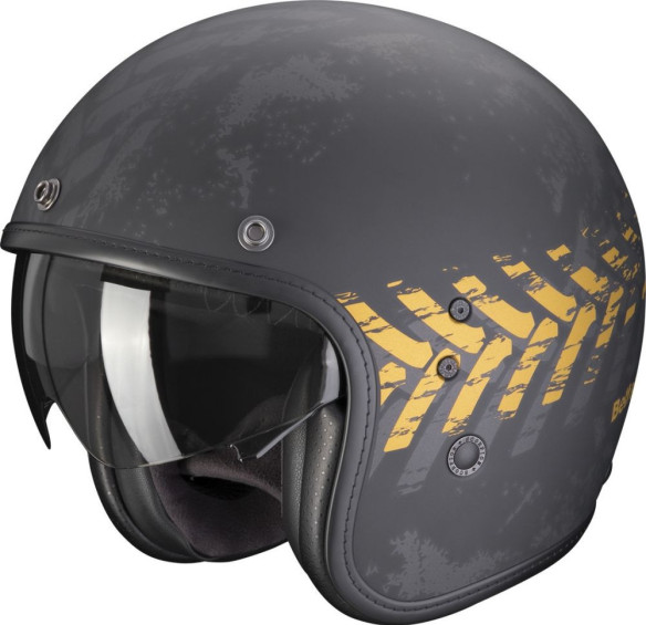 Casca Moto Open Face/Jet Belfast Evo Nevada Black Matt/Gold 24