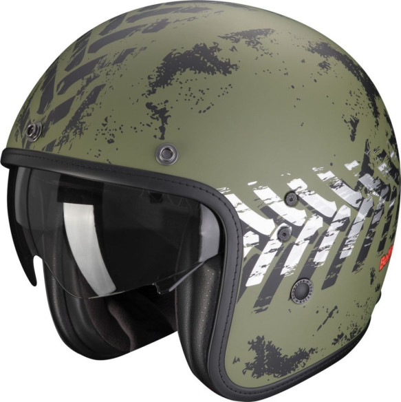 Casca Moto Open Face/Jet Belfast Evo Nevada Green Matt/Silver 24