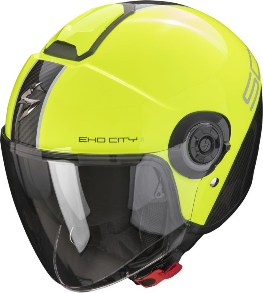 Casca Moto Open Face/Jet Exo City 2 Carbo Yellow Fluo/Black 24