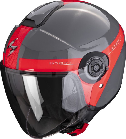 Casca Moto Open Face/Jet Exo City 2 Short Grey/Red 24