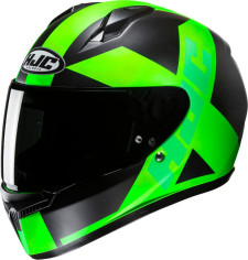 Casca Moto Full-Face C10 Tez Black Matt/Green Fluo 24