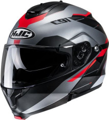 Casca Moto Full-Face C91 Karan Silver/Black/Red 24