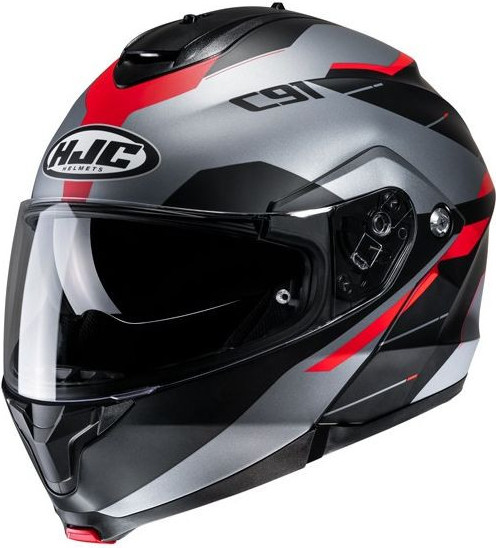 Casca Moto Full-Face C91 Karan Silver/Black/Red 24