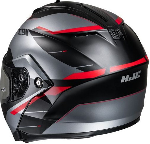 Casca Moto Full-Face C91 Karan Silver/Black/Red 24