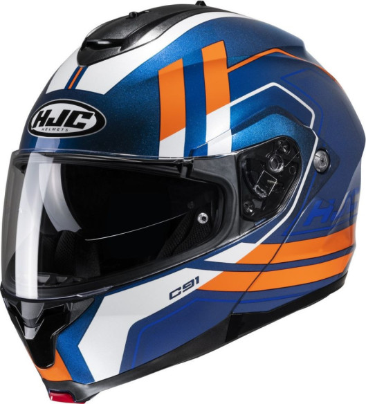 Casca Moto Full-Face C91 Octo Metal Blue/White/Orange 24