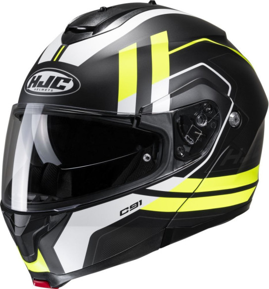 Casca Moto Full-Face C91 Octo Black/White/Yellow 24