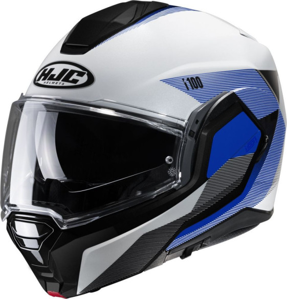 Casca Moto Full-Face i100 Beis White/Black/Blue 24