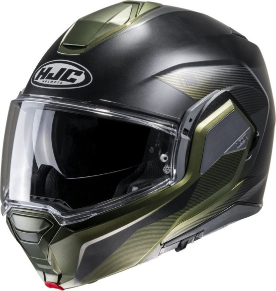 Casca Moto Full-Face i100 Beis Black/Green/Grey 24