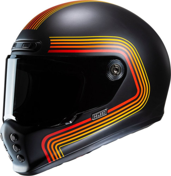 Casca Moto Full-Face V10 Foni Black Matt/Yellow/Red 24