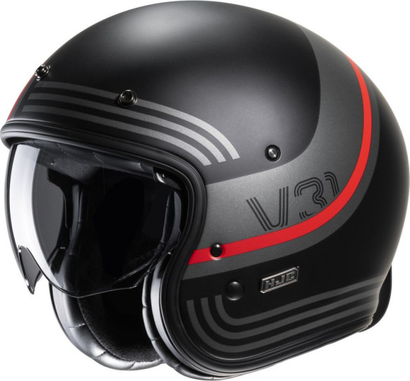 Casca Moto Open-Face/Jet V31 Byron Retro Black/Grey/Red 24