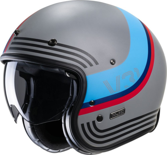 Casca Moto Open-Face/Jet V31 Byron Retro Grey/Red/Black/Blue 24