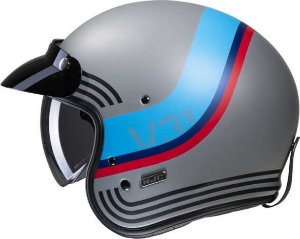 Casca Moto Open-Face/Jet V31 Byron Retro Grey/Red/Black/Blue 24