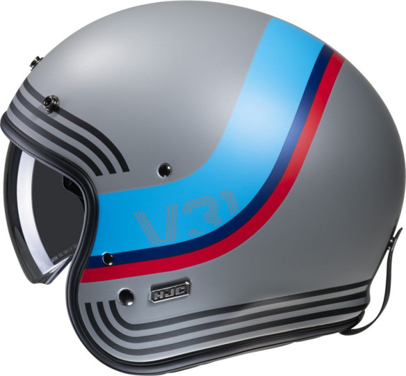 Casca Moto Open-Face/Jet V31 Byron Retro Grey/Red/Black/Blue 24