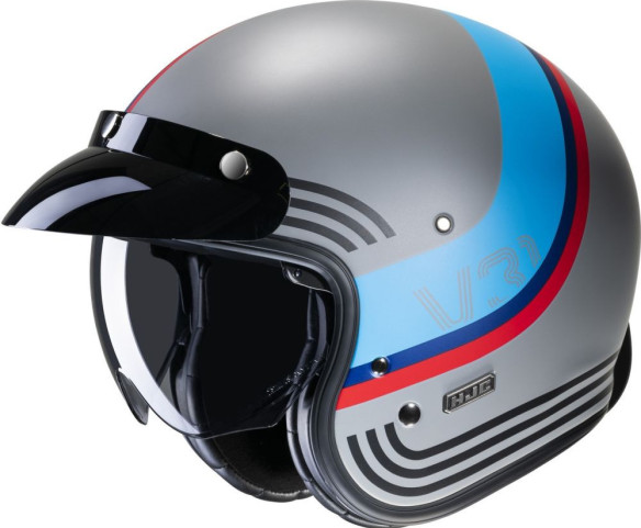 Casca Moto Open-Face/Jet V31 Byron Retro Grey/Red/Black/Blue 24