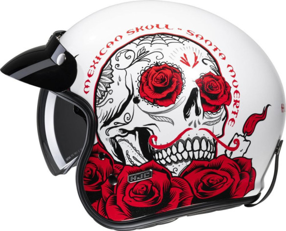 Casca Moto Open-Face/Jet V31 Desto Retro Wite/Red 24