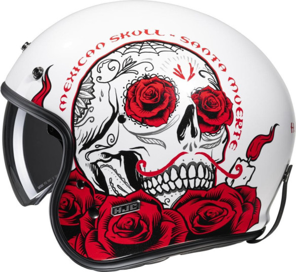 Casca Moto Open-Face/Jet V31 Desto Retro Wite/Red 24