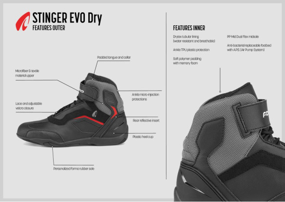 Ghete Moto Stinger Evo Dry Black