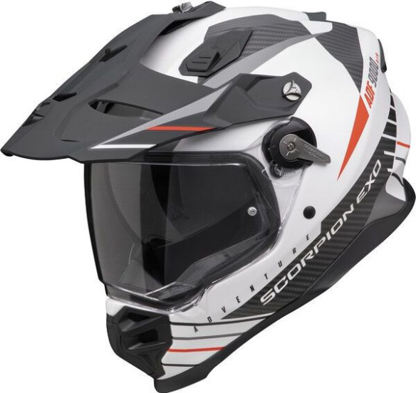 Casca Moto Adventure Adf-9000 Air Feat Matt White/Black/Red 2024