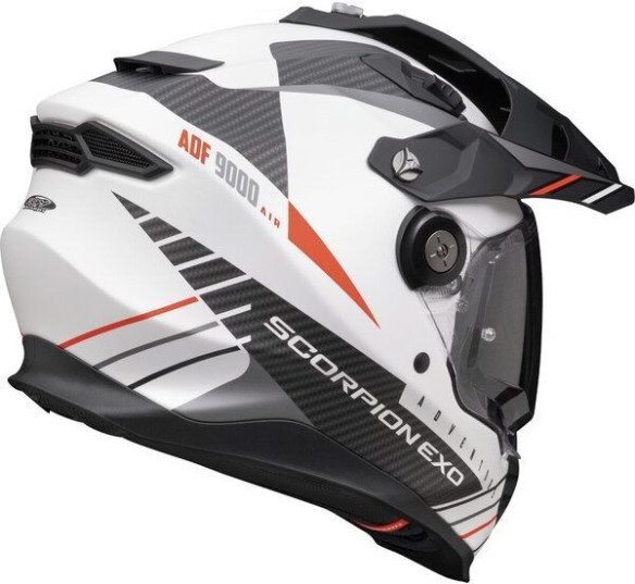 Casca Moto Adventure Adf-9000 Air Feat Matt White/Black/Red 2024