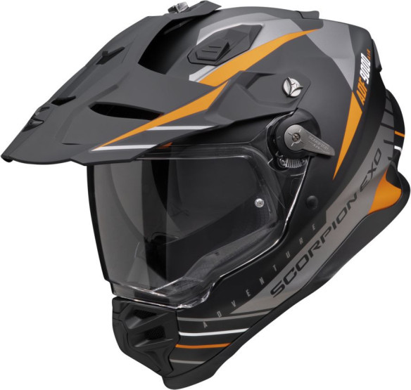 Casca Moto Adventure Adf-9000 Air Feat Matt Black/Silver/Orange 2024