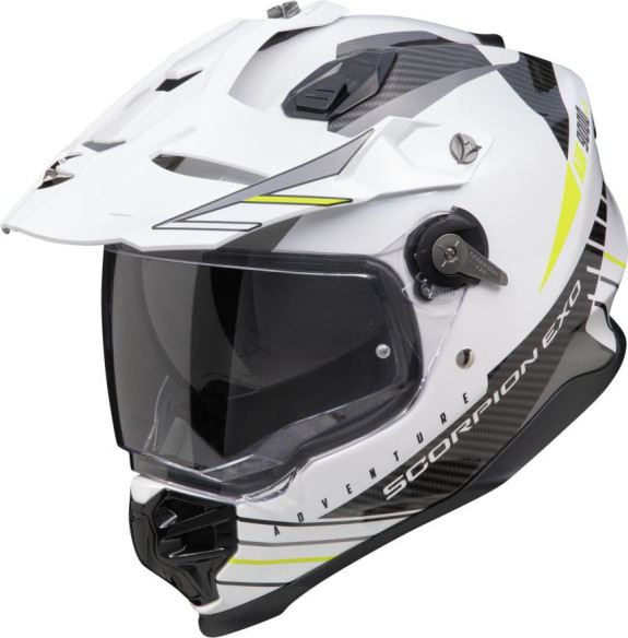 Casca Moto Adventure Adf-9000 Air Feat White/Matt Black/Yellow Fluo 2024