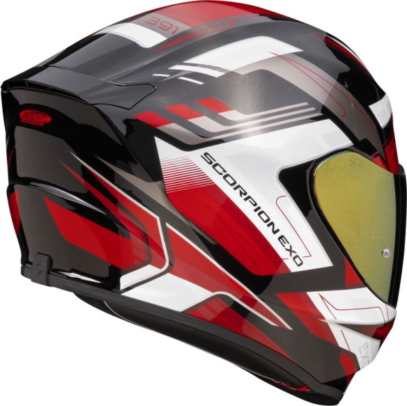 Casca Moto Full-Face/Integrala Exo-391 Captor Matt Black/White/Red 2024