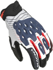 Manusi Moto Piele/Textil KROWN White/Blue