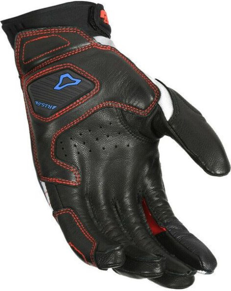 Manusi Moto Piele/Textil KROWN White/Blue