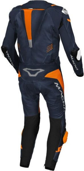 Combinezon Moto Piele TRONNIQ Blue/Black/Orange
