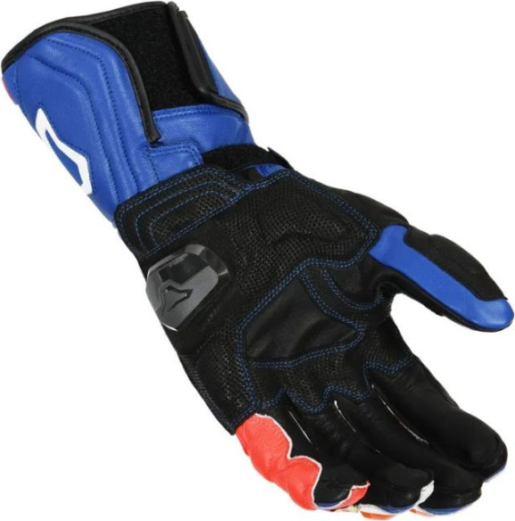 Manusi Moto Piele POWERTRACK Blue/White/Orange
