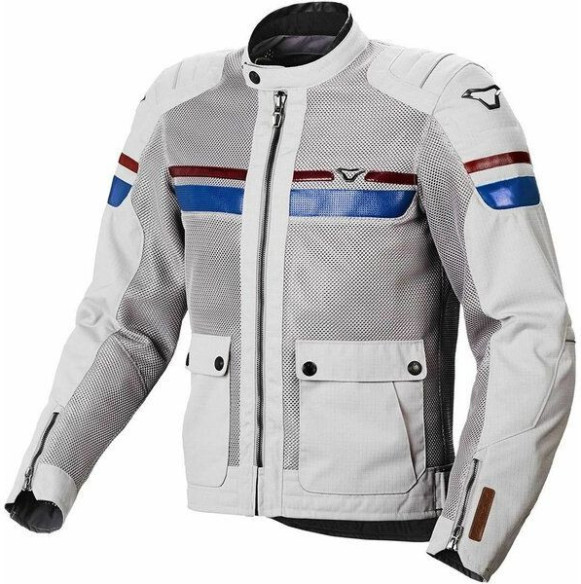 Geaca Moto Textil FLUENT Light Grey/Blue/Red