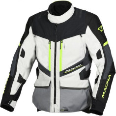 Geaca Moto Textil Touring/Adveture WP DOMANE Light Grey/Dark Grey/Yellow Fluo