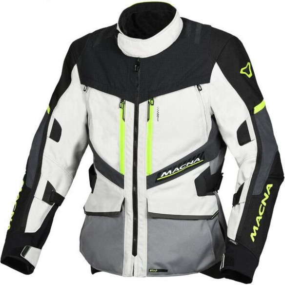 Geaca Moto Textil Touring/Adveture WP DOMANE Light Grey/Dark Grey/Yellow Fluo