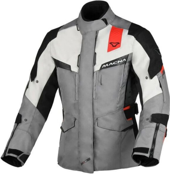 Geaca Moto Textil Touring Dama WP ZASTRA Light Grey/Dark Grey/Black