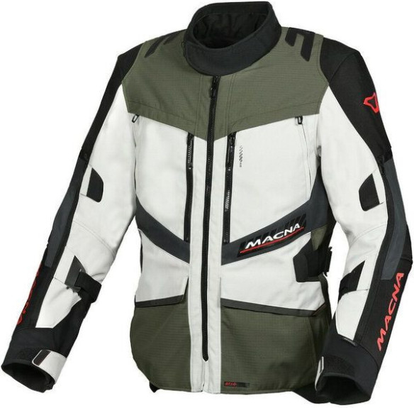 Geaca Moto Textil Touring/Adveture WP DOMANE Light Grey/Green