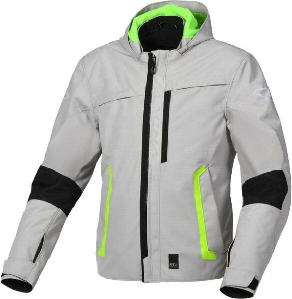 Geaca Moto Textil WP RIGGOR Light Grey/Yellow Fluo