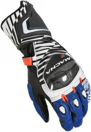 Manusi Moto Piele GT Black/White/Blue