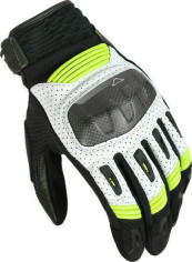 Manusi Moto Piele RIME Black/White/Yellow Fluo