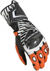 Manusi Moto Piele GT Black/White/Orange