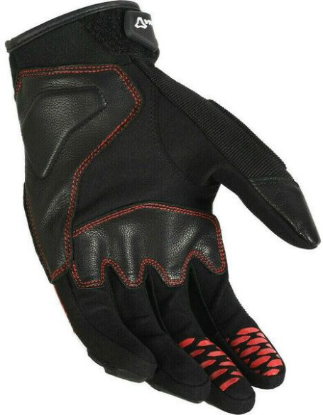 Manusi Moto Piele RIME Black/White/Red