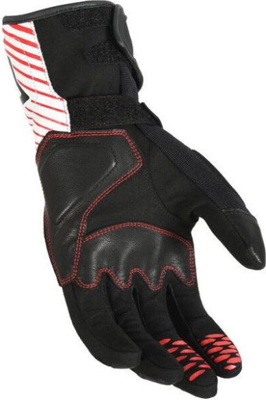Manusi Moto Piele TEMPO Black/White/Red