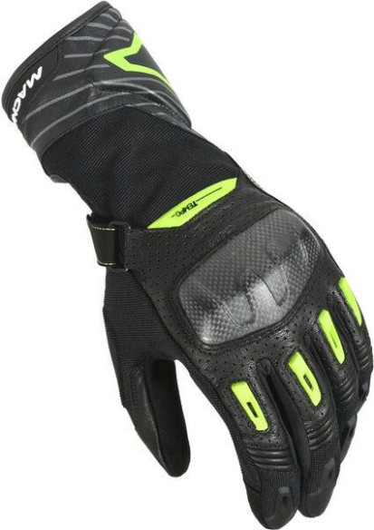 Manusi Moto Piele TEMPO Black/Yellow Fluo
