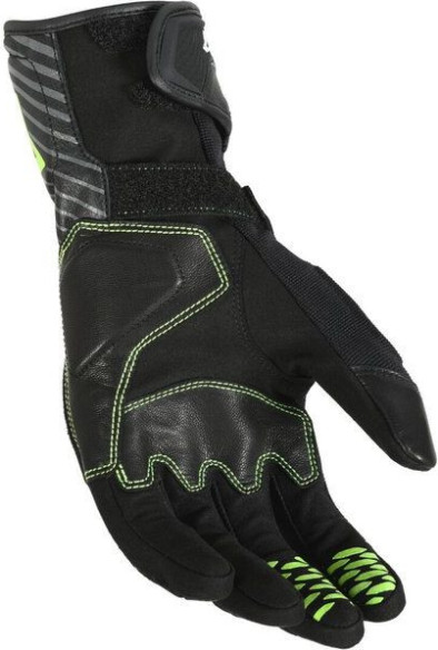 Manusi Moto Piele TEMPO Black/Yellow Fluo