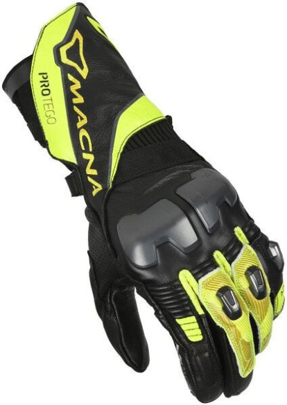 Manusi Moto Piele PROTEGO Black/Yellow Fluo