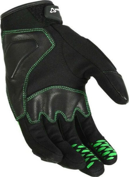 Manusi Moto Piele RIME Black/Grey/Green