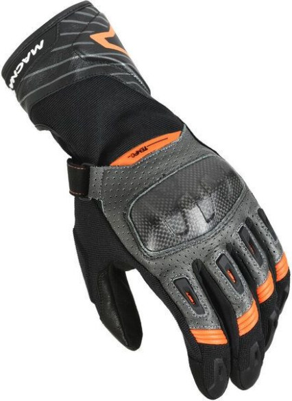 Manusi Moto Piele TEMPO Black/Grey/Orange
